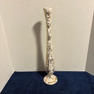 MCM 1950’s Marcia of California Slender Gold Tweed Bud Vase 17” Tall - Marked
